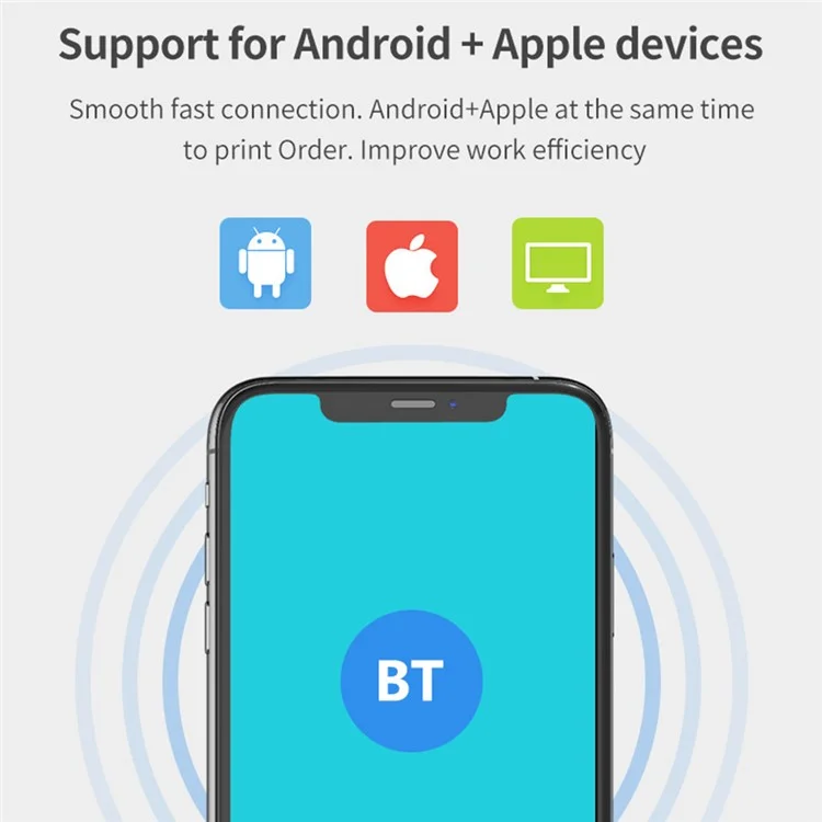 Принтер этикеток Bluetooth 58A Thermal Receipt Restaurant Kitchen Printing Tool - AU Plug