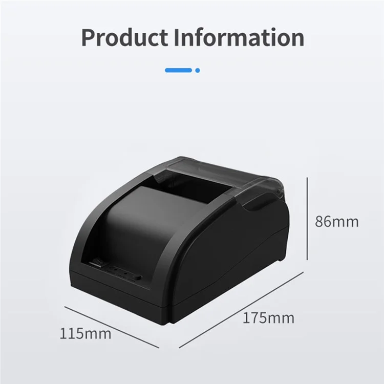 58A Bluetooth-compatible Thermal Receipt Label Printer Restaurant Kitchen Printing Tool - UK Plug
