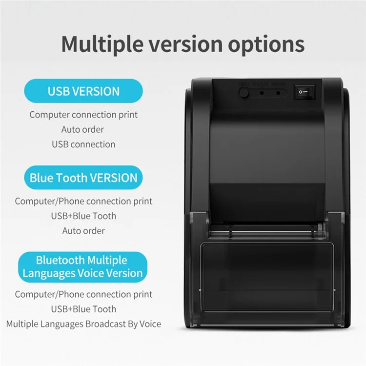 58A Bluetooth-compatible Thermal Receipt Label Printer Restaurant Kitchen Printing Tool - UK Plug