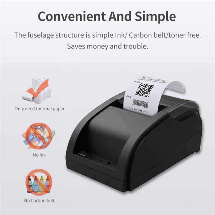 58A Bluetooth-compatible Thermal Receipt Label Printer Restaurant Kitchen Printing Tool - UK Plug