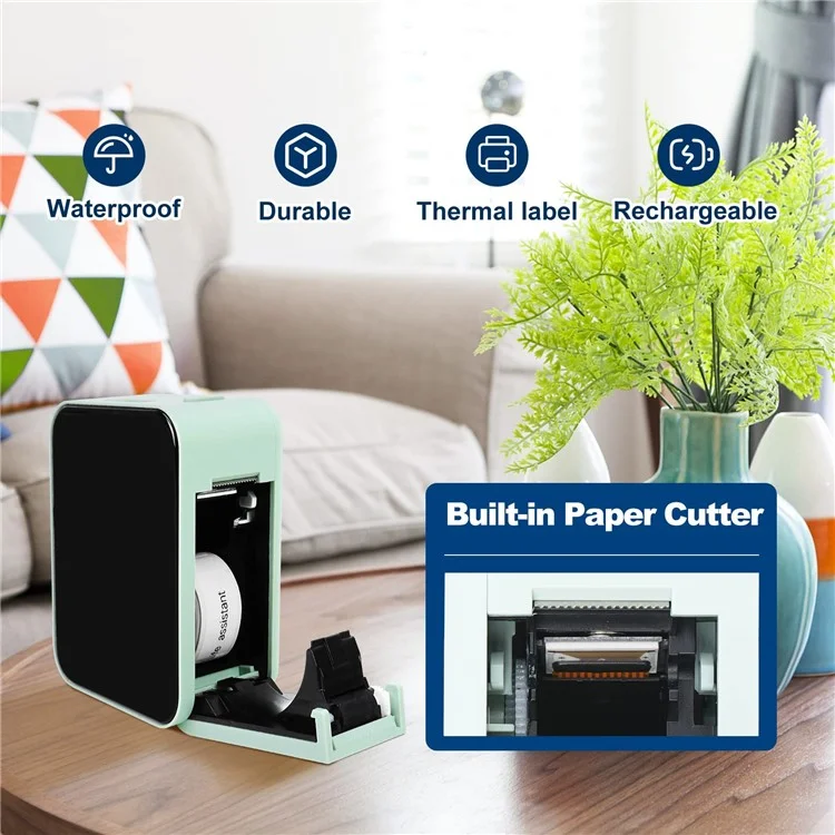 MARKLIFE P15 Máquina de Fazer Etiquetas Sem Tinta - Impressora Térmica Sem Fio Bluetooth Compacta - Verde