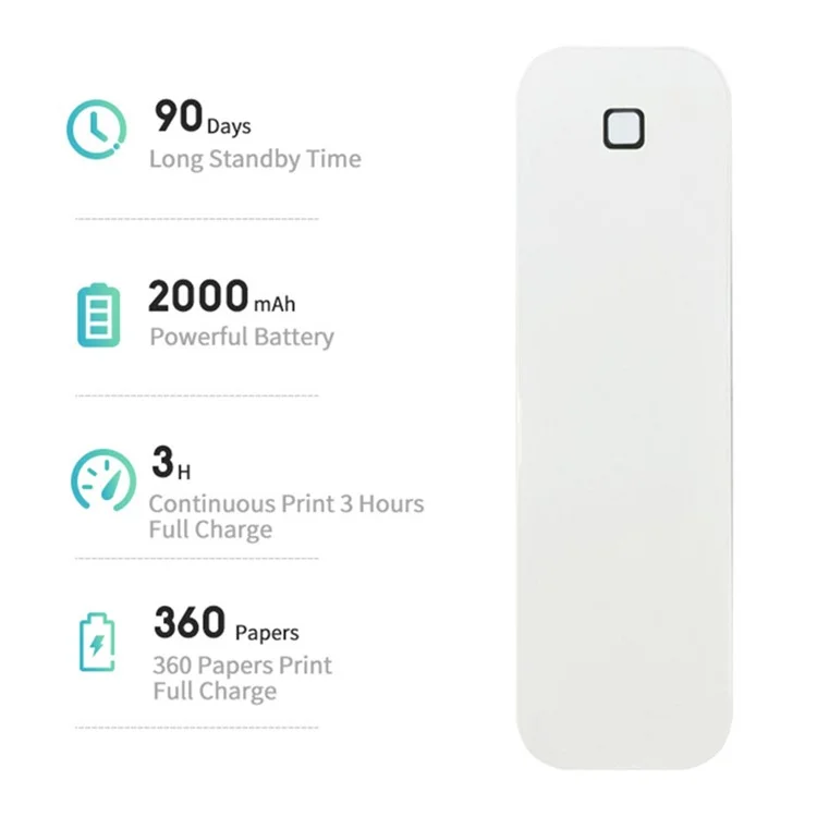 MARKLIFE D210 Mini Home Office Bluetooth-compatible Thermal Printer A4 Letter Paper Wireless Inkless Printer - White