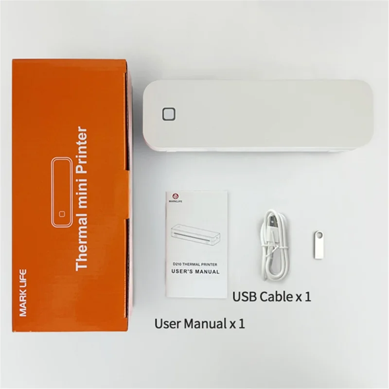 MARKLIFE D210 Mini Home Office Bluetooth-compatible Thermal Printer A4 Letter Paper Wireless Inkless Printer - Black