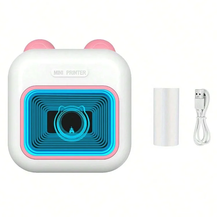 M10 Mini Home Bluetooth-compatible Thermal Printer Wireless Inkless Photo Label Notes Printer - Pink