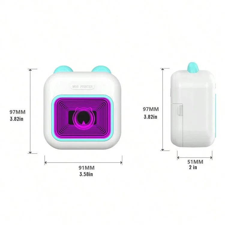 M10 Mini Home Bluetooth-compatible Thermal Printer Wireless Inkless Photo Label Notes Printer - Pink