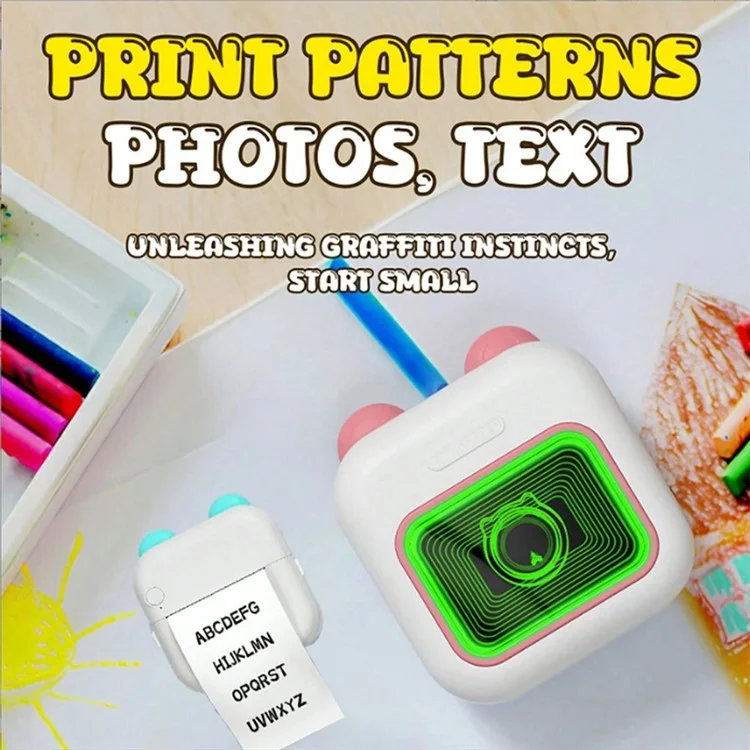 M10 Mini Home Bluetooth-compatible Thermal Printer Wireless Inkless Photo Label Notes Printer - Pink