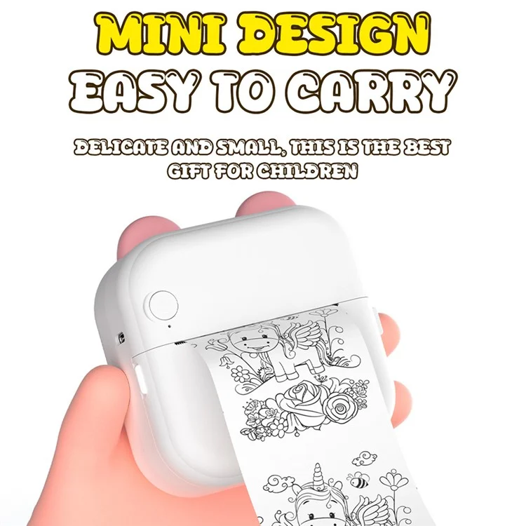 M10 Mini Home Bluetooth-compatible Thermal Printer Wireless Inkless Photo Label Notes Printer - Pink