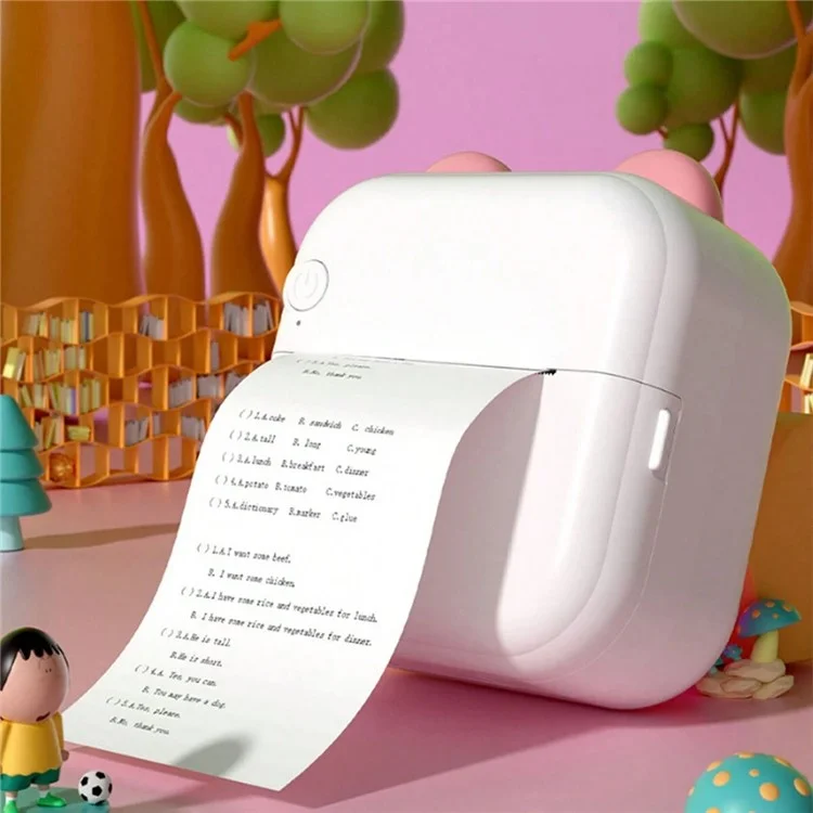 M10 Mini Home Bluetooth-compatible Thermal Printer Wireless Inkless Photo Label Notes Printer - Pink
