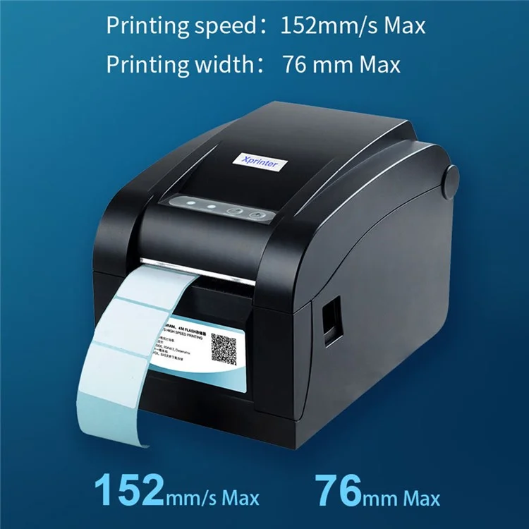 Xpriner XP-350B Thermischer Barcode-drucker Hochgeschwindigkeits-usb-etikettendruckmaschine, Eu-stecker