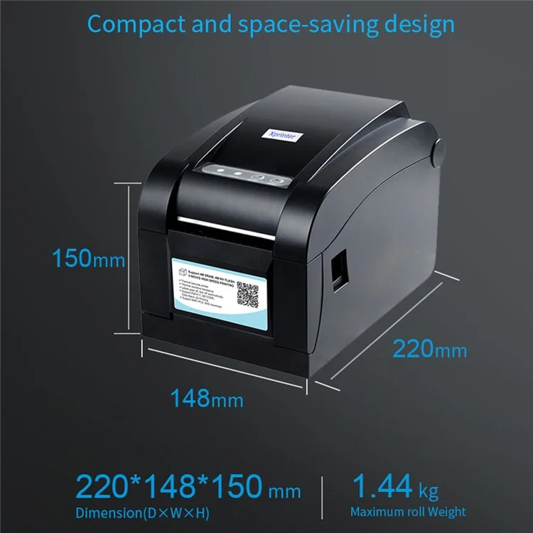 Xpriner XP-350B Thermischer Barcode-drucker Hochgeschwindigkeits-usb-etikettendruckmaschine, Eu-stecker