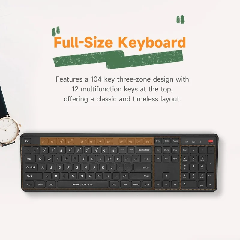 XIAOMI YOUPIN MIIIW MW24PB03 2.4G Wireless Keyboard Mouse Set Computer Mute Keyboard + Mouse, 3rd gen - White