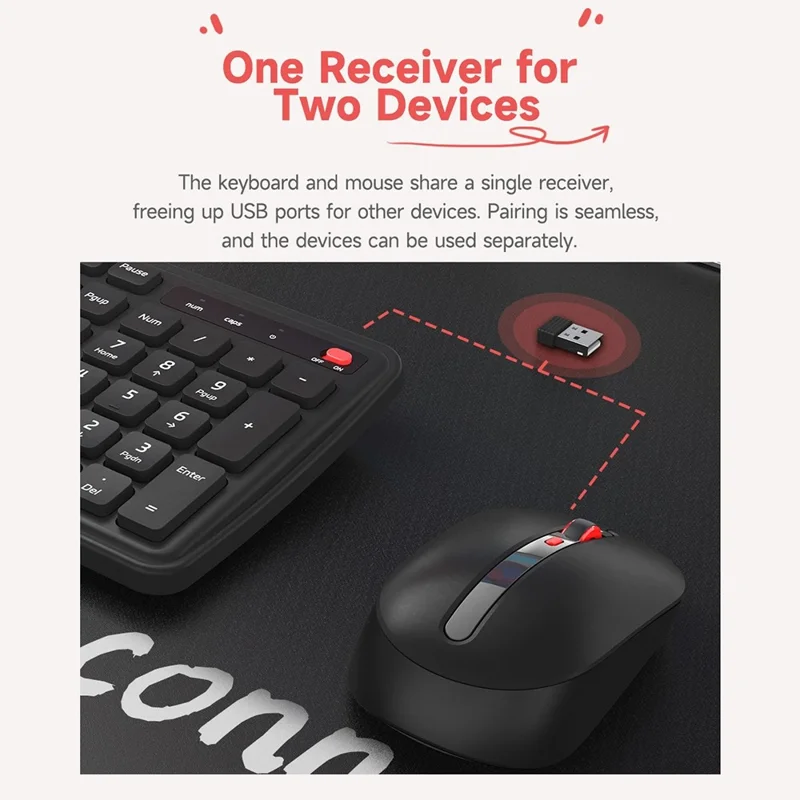 XIAOMI YOUPIN MIIIW MW24PB03 2.4G Wireless Keyboard Mouse Set Computer Mute Keyboard + Mouse, 3rd gen - White