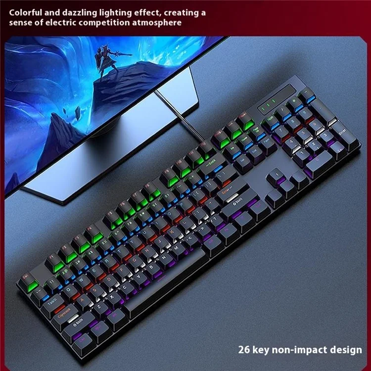 T-WOLF TF700 Backlight USB Wired Gaming Keyboard Mouse Headphone Mouse Pad Set
