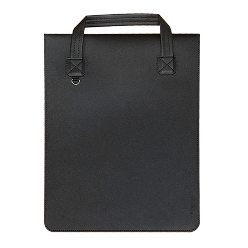 Business Style Waterproof PU Leather Protective Sleeve for 15 / 16-inch Laptop Carrying Case - Black