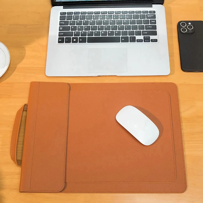 Business Style Waterproof PU Leather Protective Sleeve for 15 / 16-inch Laptop Carrying Case - Black