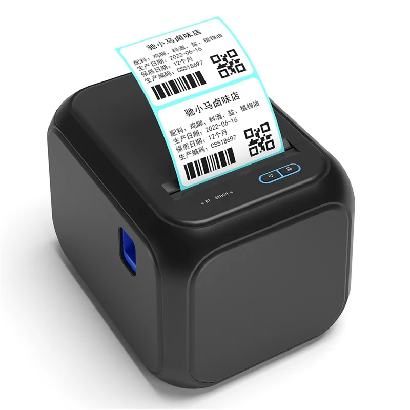K30A Thermal Label Printer 20-84mm Bluetooth-compatible Barcode Label Maker, USB Type for Shipping Packages - EU Plug