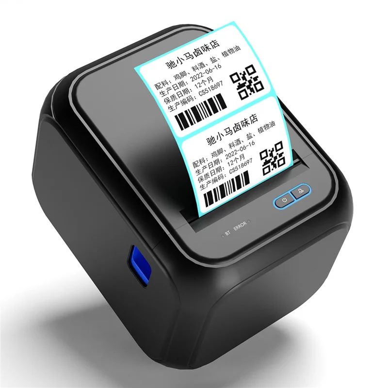 K30A Thermal Label Printer 20-84mm Barcode Label Maker, USB+Bluetooth-compatible Type for Shipping Packages - UK Plug
