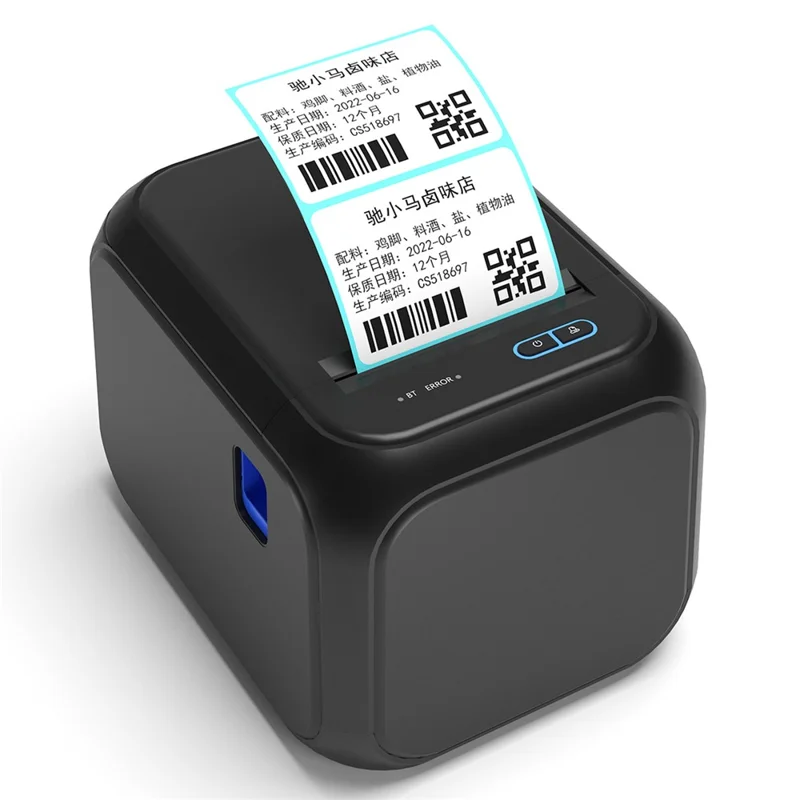 K30A Thermal Label Printer 20-84mm Barcode Label Maker, USB+Bluetooth-compatible Type for Shipping Packages - AU Plug
