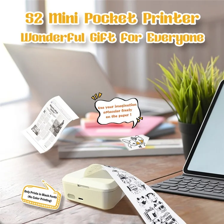 MARKLIFE S2 Bluetooth-compatible Thermal Label Printer Ink-Less Label Maker Machine for Small Business Home Office - White