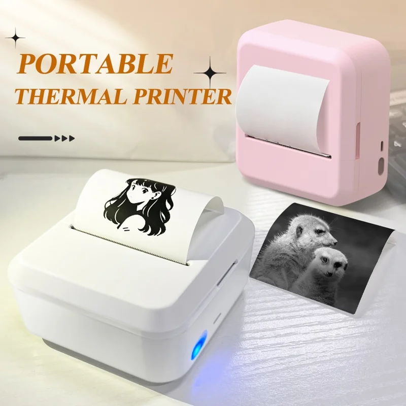 MARKLIFE S2 Bluetooth-compatible Thermal Label Printer Ink-less Label Maker Machine for Small Business Home Office - Pink