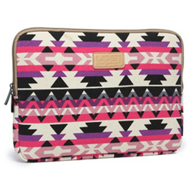 LISEN Geometric Pattern Design Carrying Case for 13-Inch Laptops Storage Bag, 34.5 x 24 x 1.5cm - Rose Texture
