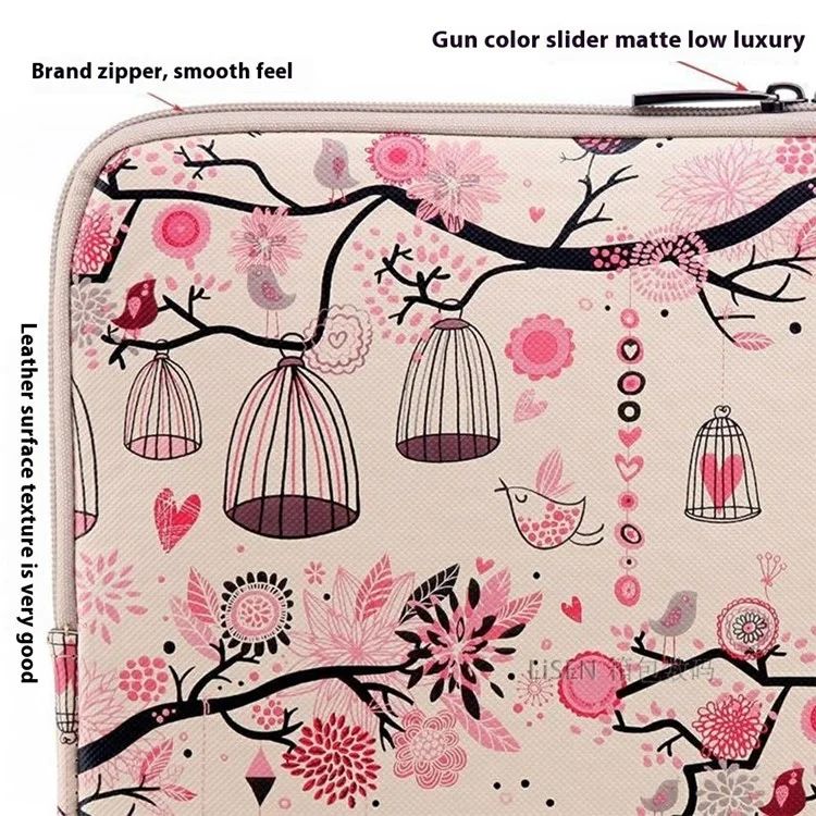 LISEN Cartoon Pattern Design Carrying Case for 13-Inch Laptops Storage Bag, 34.5 x 24 x 1.5cm - Pink