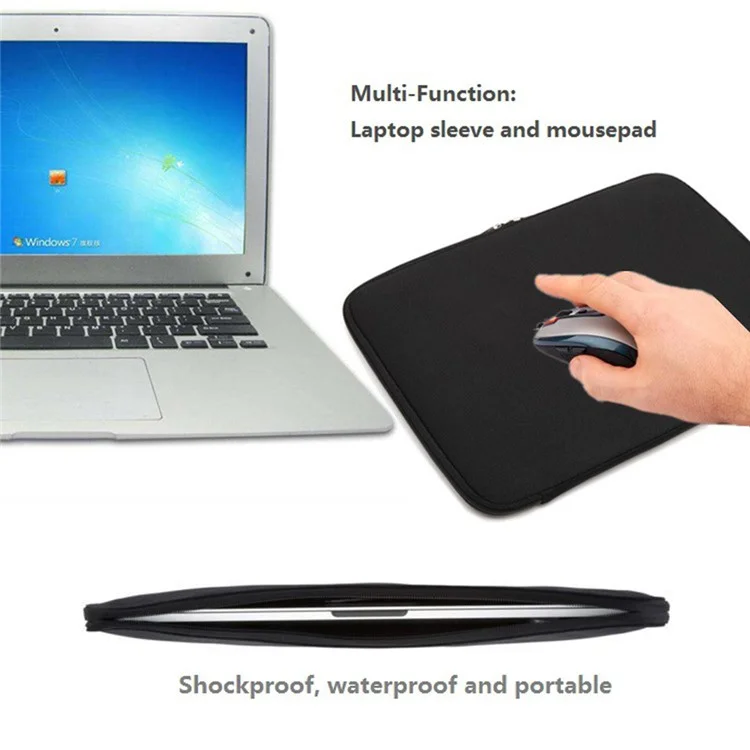 A03 10 inch Laptop Sleeve Bag Neoprene Notebook Carrying Bag Tablet Briefcase - Black