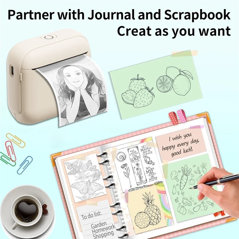 X6 Portable Mini Handheld Label Printer Thermal Printing Bluetooth-compatible Label Maker - Green