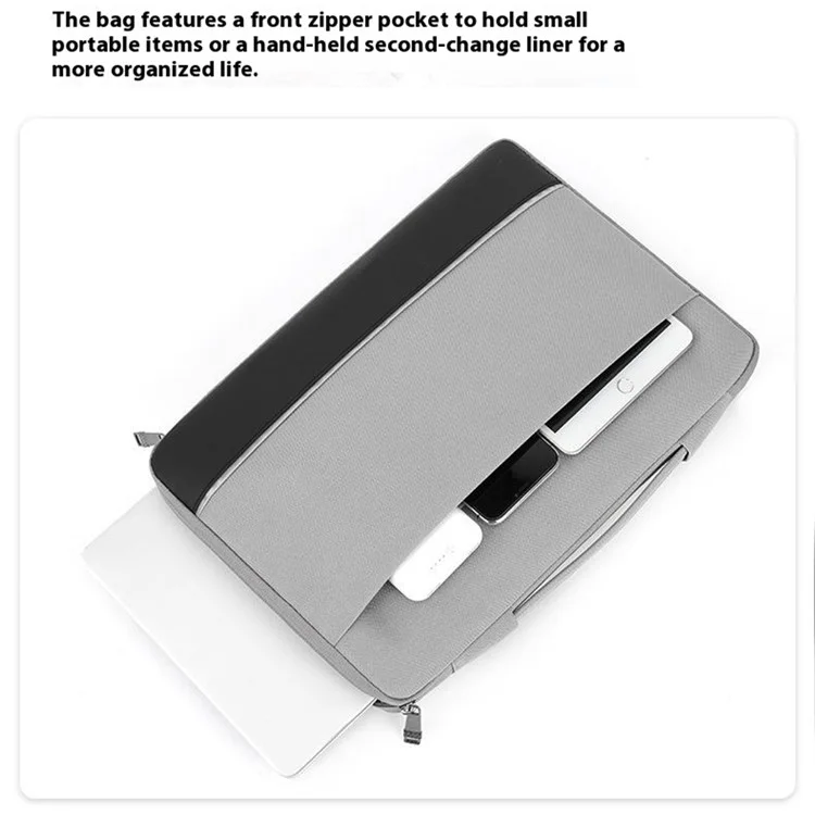 For 11.6-12.5 inch Laptop Carrying Case Polyester Splash-Proof Anti-Shock Portable Sleeve Bag - Grey