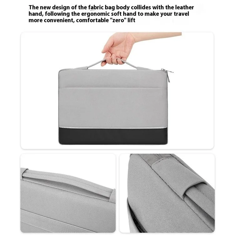 For 11.6-12.5 inch Laptop Carrying Case Polyester Splash-Proof Anti-Shock Portable Sleeve Bag - Grey