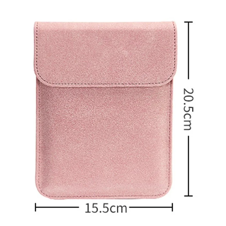 Capa de transporte para e-reader de 6,8 polegadas em couro sintético PU, bolsa de proteção portátil com fechamento magnético - Rosa