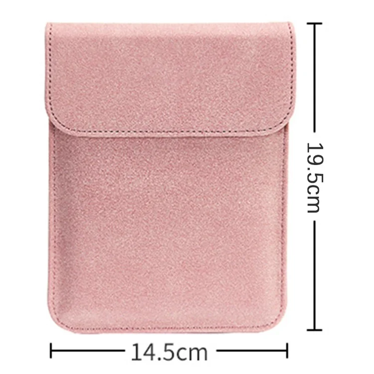 For 6 inch E-Reader Carrying Case PU Leather Portable Protective Bag Magnetic Closure - Pink