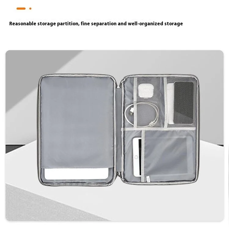 For 15.6 inch Laptop Carrying Case Polyester Splash-Proof Anti-Shock Portable Sleeve Bag - Grey