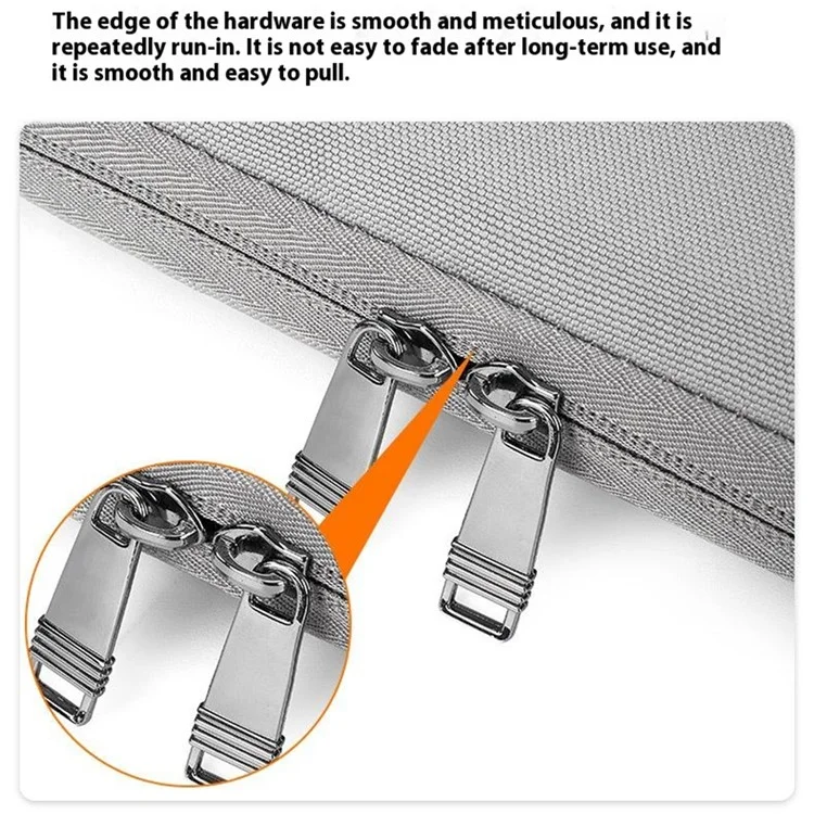 For 15.6 inch Laptop Carrying Case Polyester Splash-Proof Anti-Shock Portable Sleeve Bag - Grey