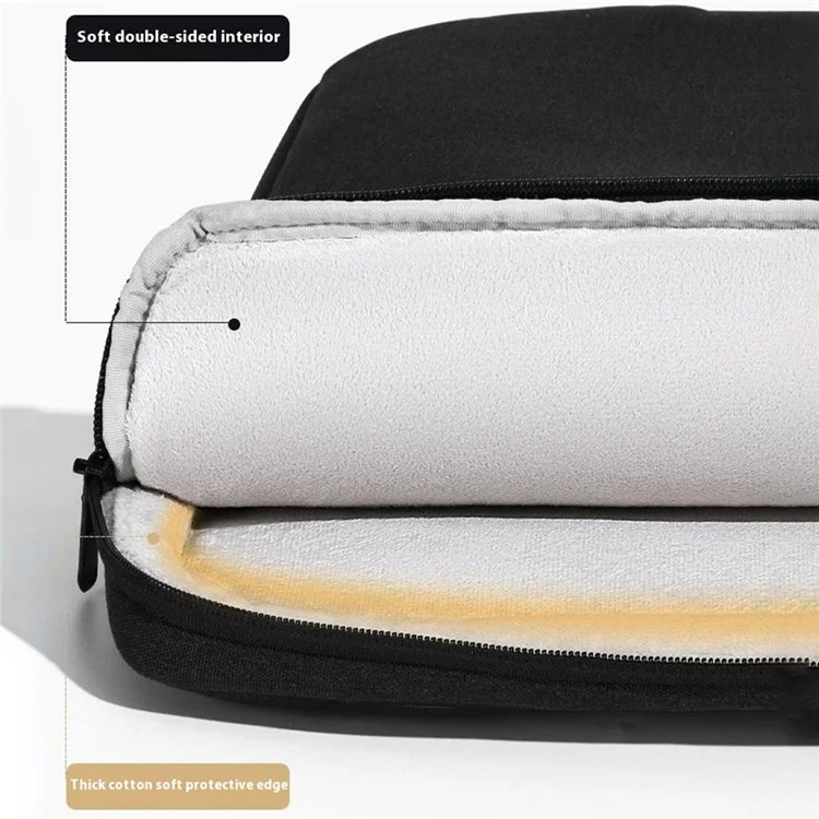 For 14 inch Laptop Carrying Case Oxford Cloth Wear Resistant Portable Sleeve Bag Business Style - Grey