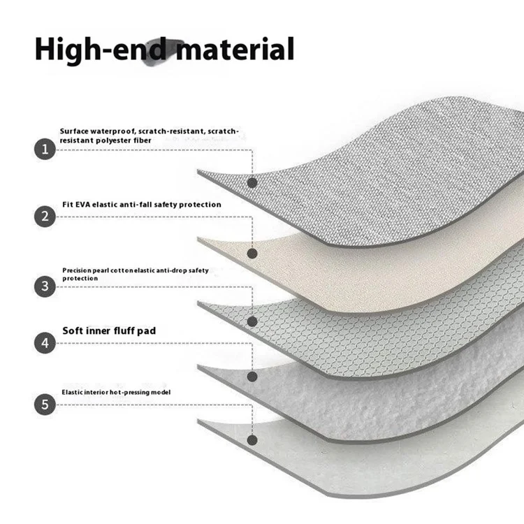 For 15.6 inch Shoulder Laptop Bag Business Style Multi-Functional Notebook Sleeve Bag with Air Cushion Protection - Grey