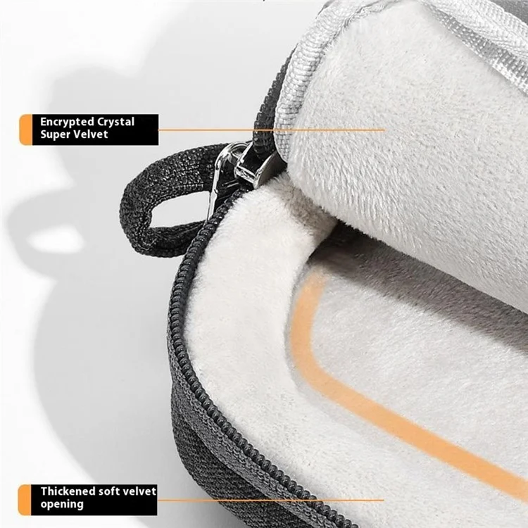 For 15.6 inch Shoulder Laptop Bag Business Style Multi-Functional Notebook Sleeve Bag with Air Cushion Protection - Grey