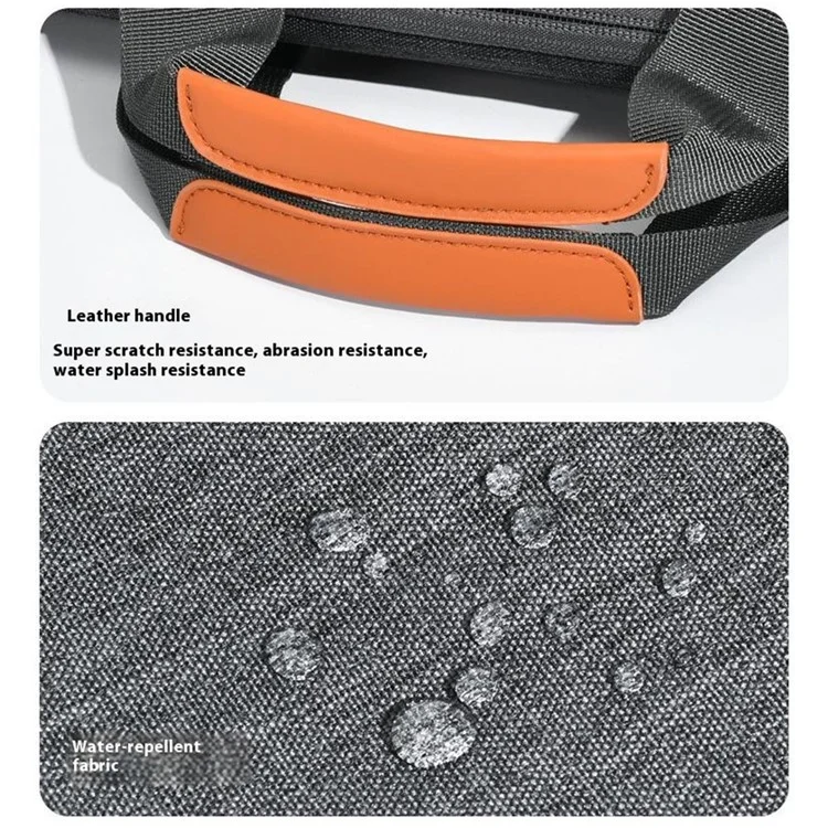 For 15.6 inch Shoulder Laptop Bag Business Style Multi-Functional Notebook Sleeve Bag with Air Cushion Protection - Grey