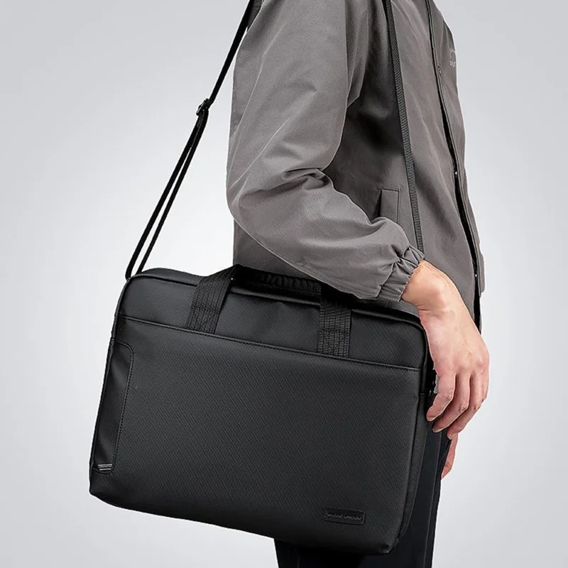 MARK RYDEN MR425 Oxford Cloth Briefcase Men Business Travel Laptop Handbag Crossbody Bag - Grey / 14-inch