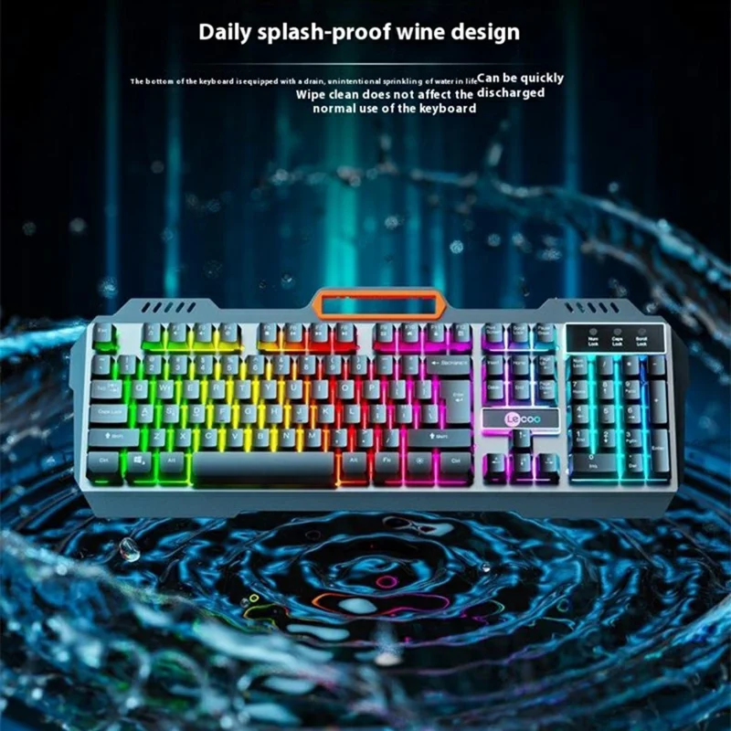 LENOVO LECOO CM107 Backlight USB Wired Gaming Mechanical Keyboard Mouse Set for Computer Laptop - White