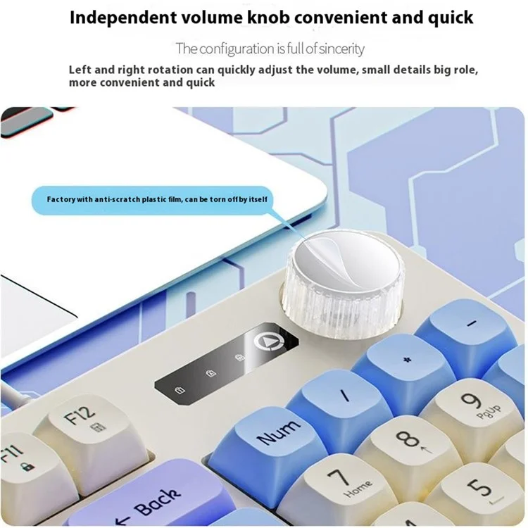 YINDIAO KM900 93 Tasten USB-Kabel Beleuchtet Gaming Tastatur Computer Maus Tastatur Set - Grau