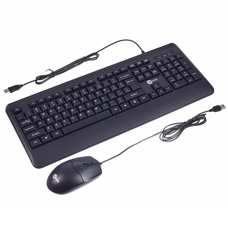 Clavier et souris filaires LENOVO LECOO CM104 104 touches 1600 DPI pour Windows