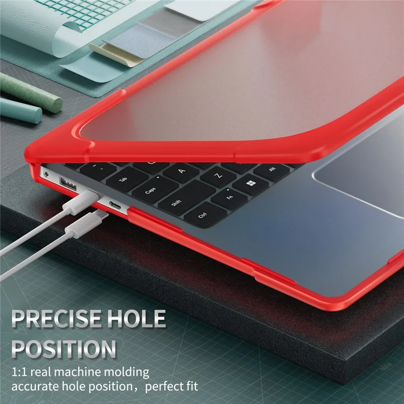For Microsoft Surface Laptop 7 13.8-inch Laptop Case Stand Design Notebook TPU PC Cover - Red