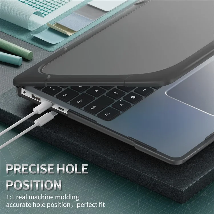 For Microsoft Surface Laptop 7 13.8-inch Laptop Case Stand Design Notebook TPU PC Cover - Grey
