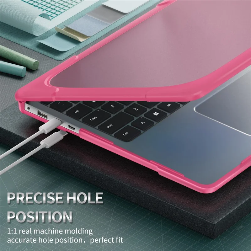 For Microsoft Surface Laptop 7 13.8-inch Laptop Case Stand Design Notebook TPU PC Cover - Rose