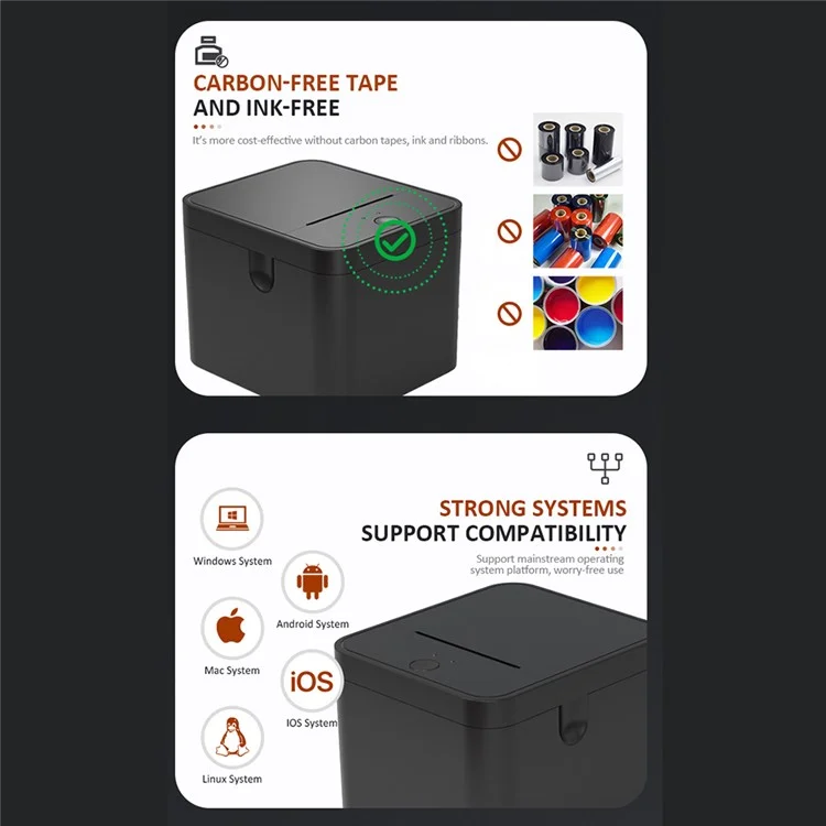 ZJ-5890A 58mm Bluetooth-compatible USB Thermal Receipt Printer Portable POS Printer for Restaurant Retail - White