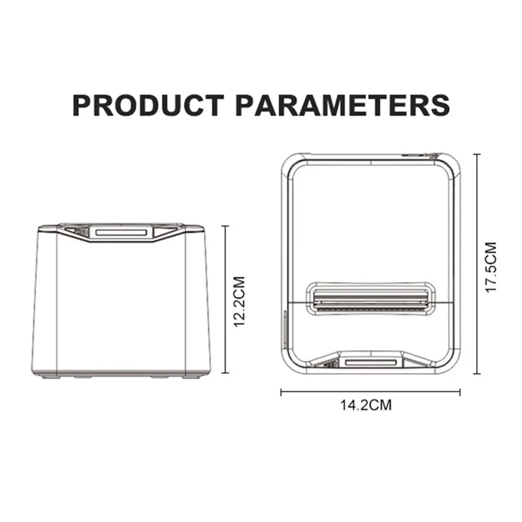 Impressora térmica de recibo ZJ-8370 de 80 mm com interface USB LAN, impressora de cozinha de restaurante com cortador automático - Preto / Plugue EUA