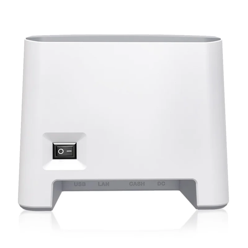 ZJ-8370 80mm Thermal Receipt Printer USB LAN Interface Restaurant Kitchen Printer with Auto Cutter - White + Grey / EU Plug