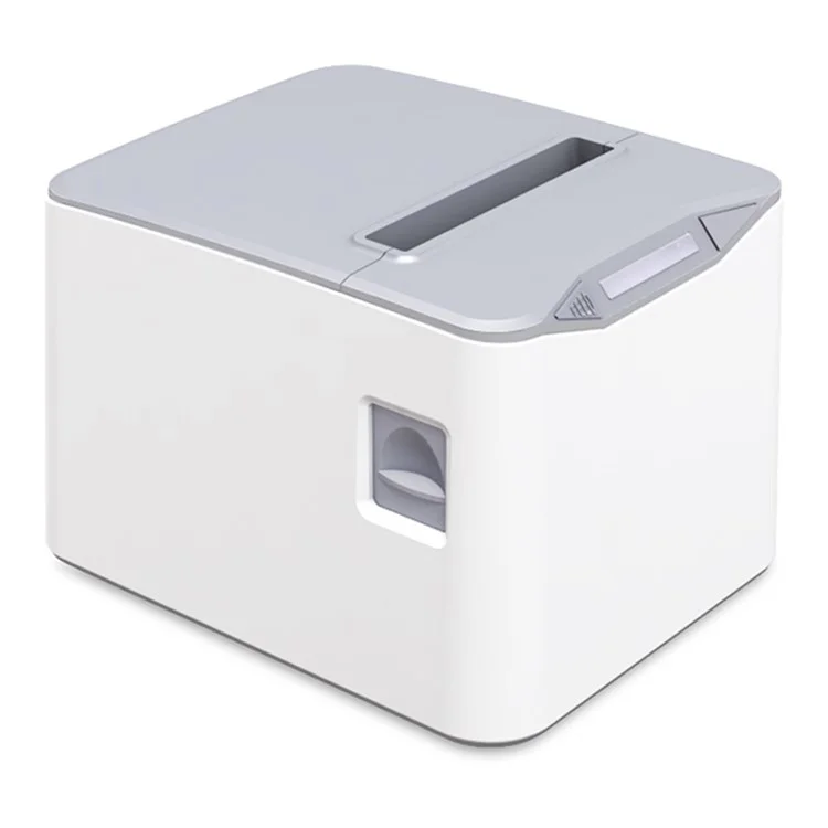 ZJ-8370 80mm Direct Thermal Receipt Printer USB LAN Bluetooth-compatible POS Printer with Auto Cutter - White + Grey / US Plug