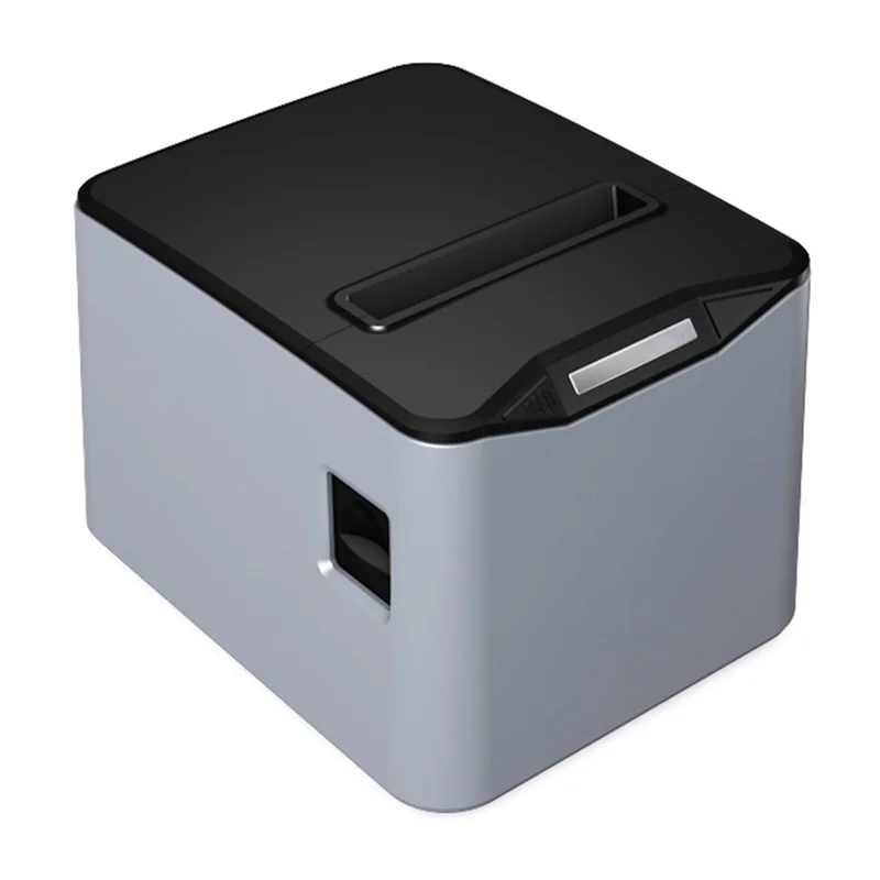 ZJ-8370 80mm Direct Thermal Receipt Printer USB LAN Bluetooth-compatible POS Printer with Auto Cutter - Grey + Black / US Plug